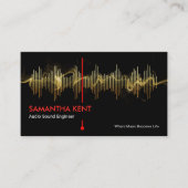 Carte De Visite Lightning Gold Sound Frequency Studio Engineer DJ (Devant)