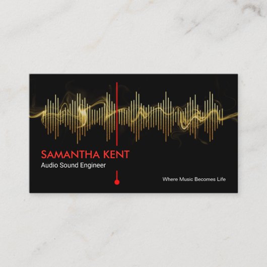Carte De Visite Lightning Gold Sound Frequency Studio Engineer DJ (Devant)