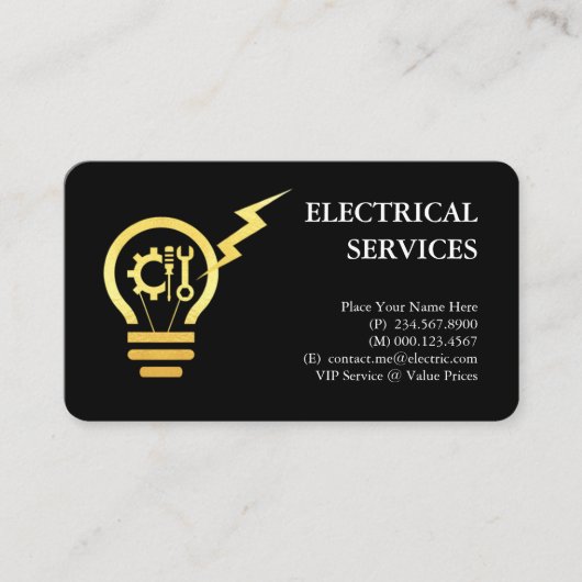 Carte De Visite Lightning Powers Bulb Tools Filament (Devant)