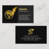 Carte De Visite Lightning Powers Electrician Lightbulb (Devant / Derrière)