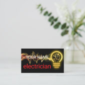 Carte De Visite Lightning Powers Up Letter-e Home Lightbulb (Debout devant)