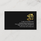 Carte De Visite Lightning Powers Up Letter-e Home Lightbulb (Dos)