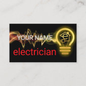 Carte De Visite Lightning Powers Up Letter-e Home Lightbulb (Devant)