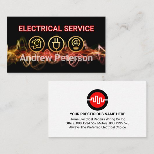 Carte De Visite Lightning Powers Up Your Name (Devant / Derrière)