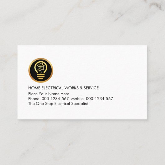 Carte De Visite Lightning Powers Your Electric Name (Dos)