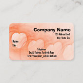 Carte De Visite Ligne Abstraite Coeur Orange Silky (Devant)