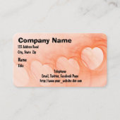 Carte De Visite Ligne Abstraite Coeur Orange Silky (Devant)