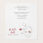 Carte De Visite Ligne art Mode maquillage, maquillage marque artis (Extérieur déplié)