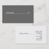 Carte De Visite Ligne blanche simple (gris) (Devant / Derrière)