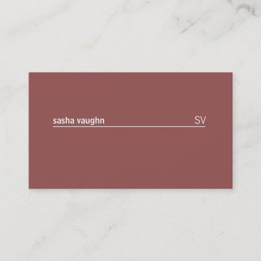 Carte De Visite Ligne blanche simple (rouge argile) (Devant)