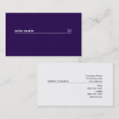 Carte De Visite Ligne blanche simple (violet profond) (Devant / Derrière)