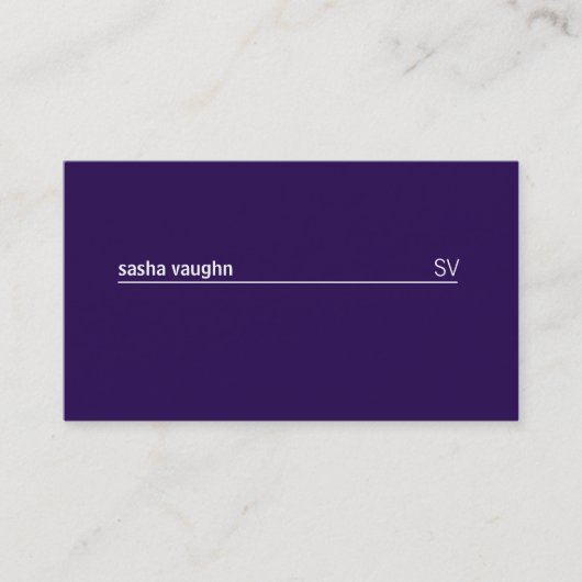 Carte De Visite Ligne blanche simple (violet profond) (Devant)