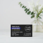 Carte De Visite Ligne bleue et logo, policier, application de la l (Debout devant)