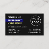 Carte De Visite Ligne bleue et logo, policier, application de la l (Devant)