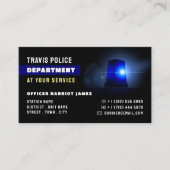 Carte De Visite Ligne bleue et sirène, policier, application de la (Devant)