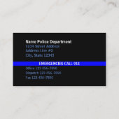 Carte De Visite Ligne bleue mince Contact (Dos)