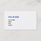 Carte De Visite Ligne bleue mince DRAPEAU de CREATE-YOUR-OWN (Dos)