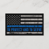 Carte De Visite Ligne Bleue Mince Indicateur Police (Dos)