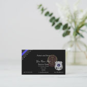 Carte De Visite Ligne Bleue mince Patch et Badge personnalisés (Debout devant)