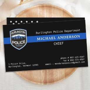 Carte De Visite Ligne Bleue Mince Police Application Logo Personna