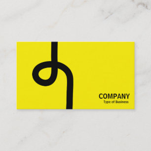 Carte De Visite Ligne bouclée - Noir sur jaune