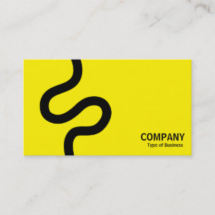 Carte De Visite Ligne courbe 02 - Noir sur Jaune