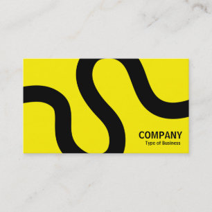 Carte De Visite Ligne courbe 02a - Noir sur jaune