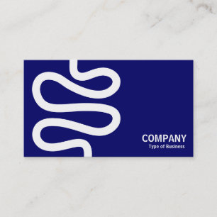 Carte De Visite Ligne courbe - Blanc sur bleu foncé