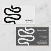 Carte De Visite Ligne courbe - Noir sur Blanc (Devant / Derrière)