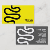 Carte De Visite Ligne courbe - Noir sur Jaune (Devant / Derrière)