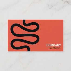 Carte De Visite Ligne courbe - Noir sur orange