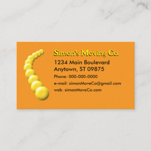 Carte de visite - Ligne courbée des boules jaunes