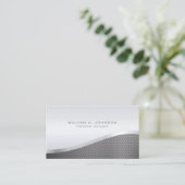 Carte De Visite Ligne courbée Silver Metallic Professional (Debout devant)