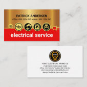 Carte De Visite Ligne d'alimentation d'icônes électriques Gold éto (Devant / Derrière)