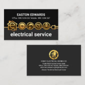Carte De Visite Ligne d'alimentation pour icônes électriques de la (Devant / Derrière)