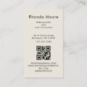 Carte De Visite Ligne d'art minimale Fleurs de visage Beauté Logo  (Dos)