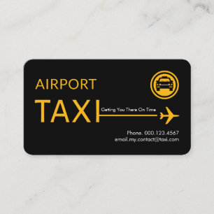 Carte De Visite Ligne d'avion de taxi aéroport jaune
