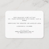 Carte De Visite Ligne de chat vert mignon dessin animal Sitter chi (Dos)