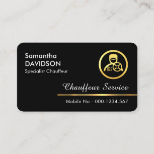 Carte De Visite Ligne de chauffeur en or minimaliste