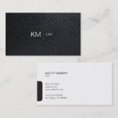 Carte De Visite Ligne de diviseur avec onglet noir / Cuir (Devant / Derrière)