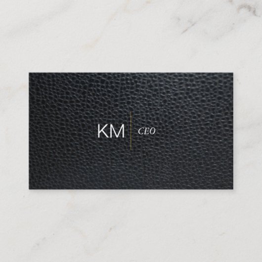 Carte De Visite Ligne de diviseur avec onglet noir / Cuir (Devant)