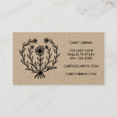 Carte De Visite Ligne de marguerite chic et élégante dessin logo p (Dos)