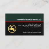 Carte De Visite Ligne de plomberie rouge des calques rétro (Dos)