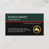 Carte De Visite Ligne de plomberie rouge des calques rétro (Devant)