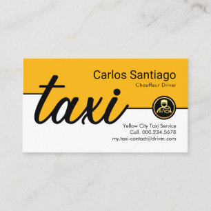 Carte De Visite Ligne de service de taxi jaune créative