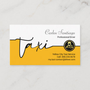 Carte De Visite Ligne de service de taxi jaune spécial