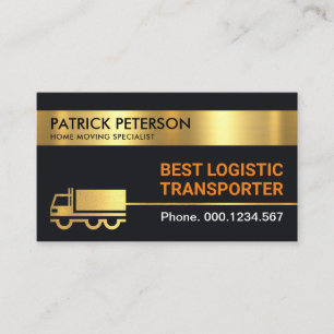 Carte De Visite Ligne de transport logistique Gold Trucker