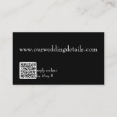 Carte De Visite Ligne Dessin Couple RSVP Mariage Budget QR Code (Dos)