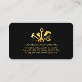 Carte De Visite Ligne d'or Handyman Tools (Dos)