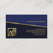 Carte De Visite Ligne dorée Couches bleues Realtor Immobilier (Dos)